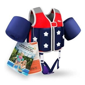 New Red and Blue Swim Vest with Stars